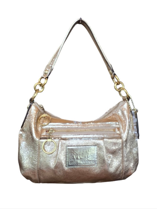 Coach Handbags - Coach Poppy Groovy Metallic Gold Leather Shoulder Bag Crossbody